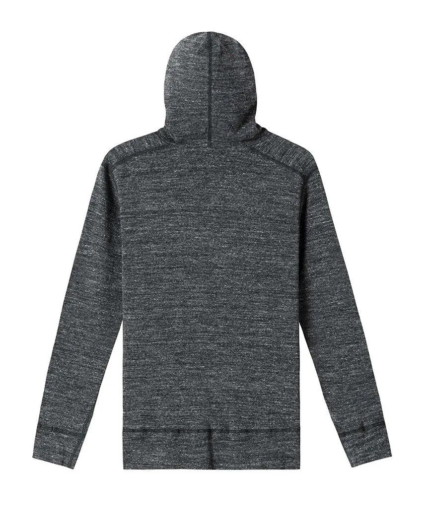 1x1 Slub Pullover Hoodie Marled Black