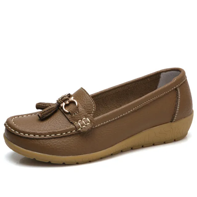 2018 Fashion Women Genuine Leather Flat Casual Shoes