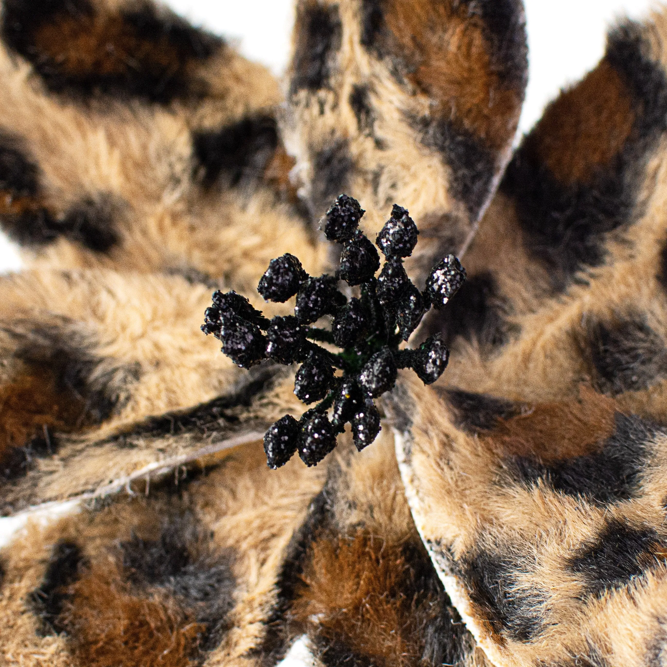 22" Cheetah Fur Poinsettia Stem