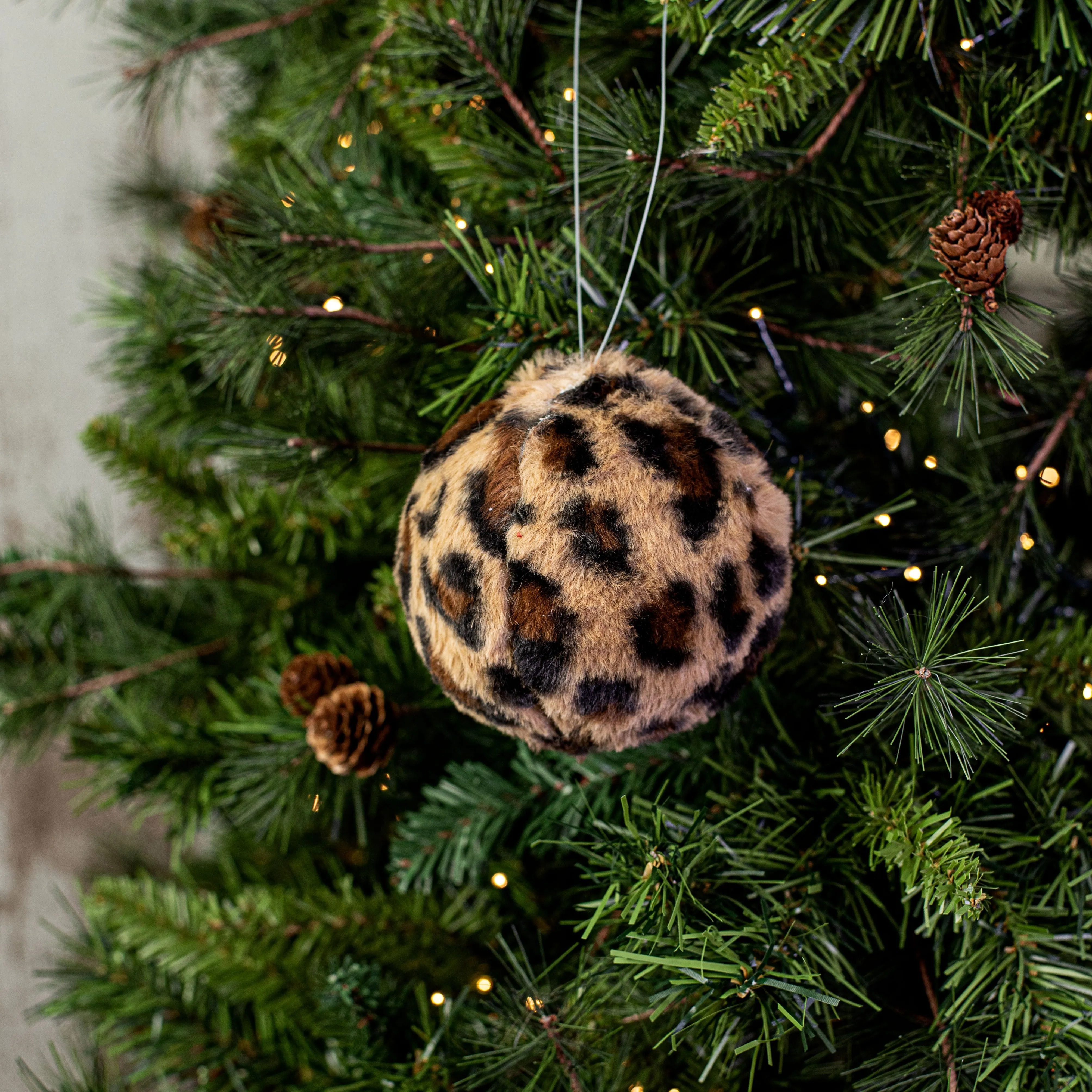 4.5" Cheetah Fur Ball Ornament