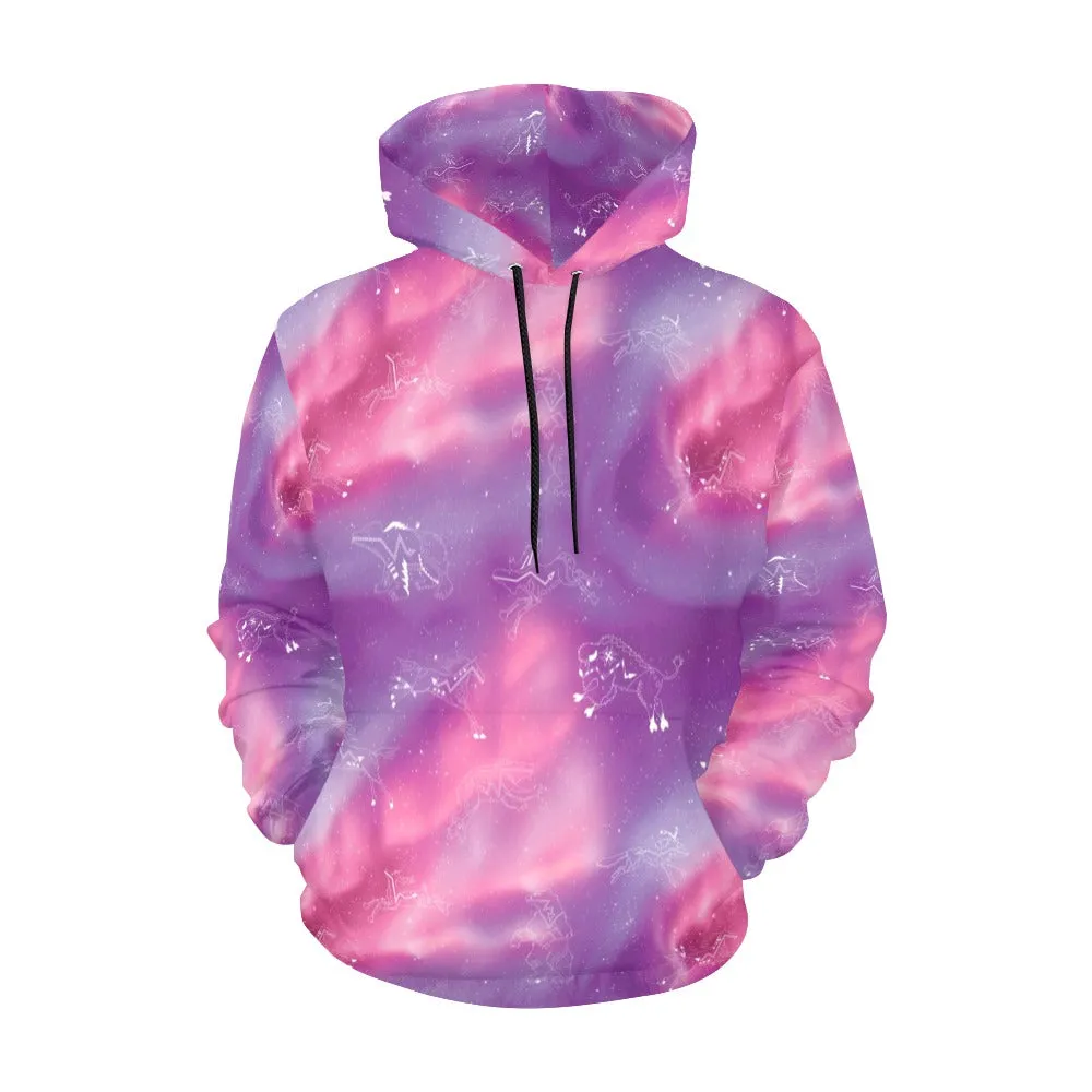 Animal Ancestors 7 Aurora Gases Pink and Purple Hoodie for Men (USA Size)