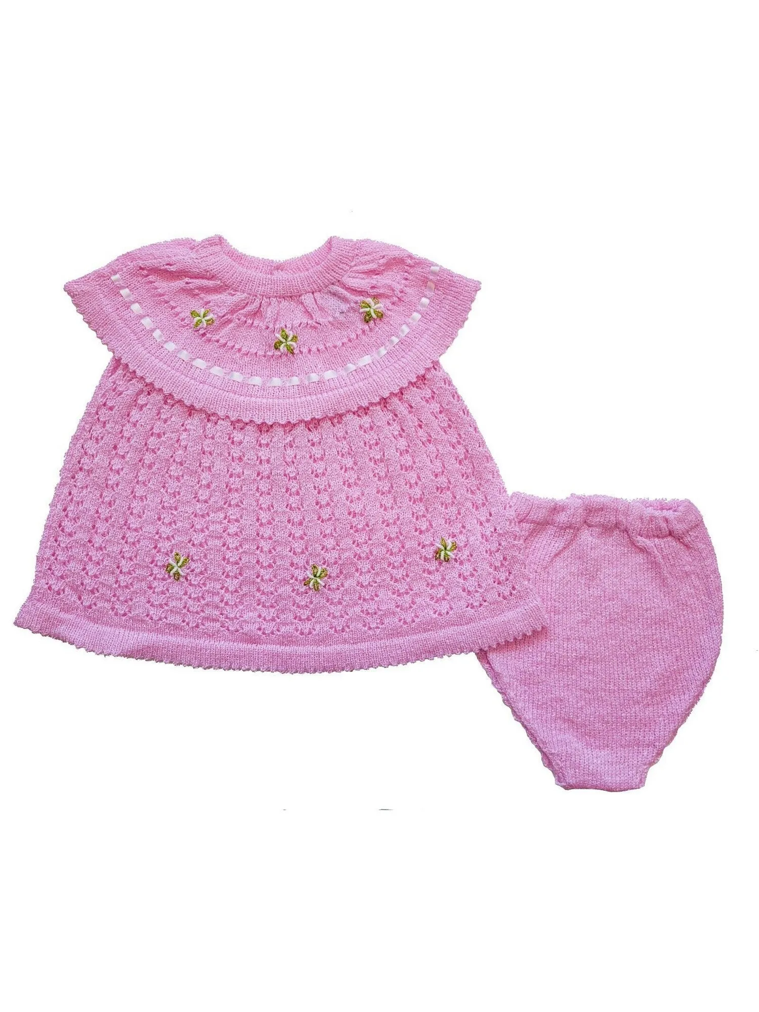 Baby Girls Multi Color Crochet Sweater Diaper Cover 2 Pc Set Newborn