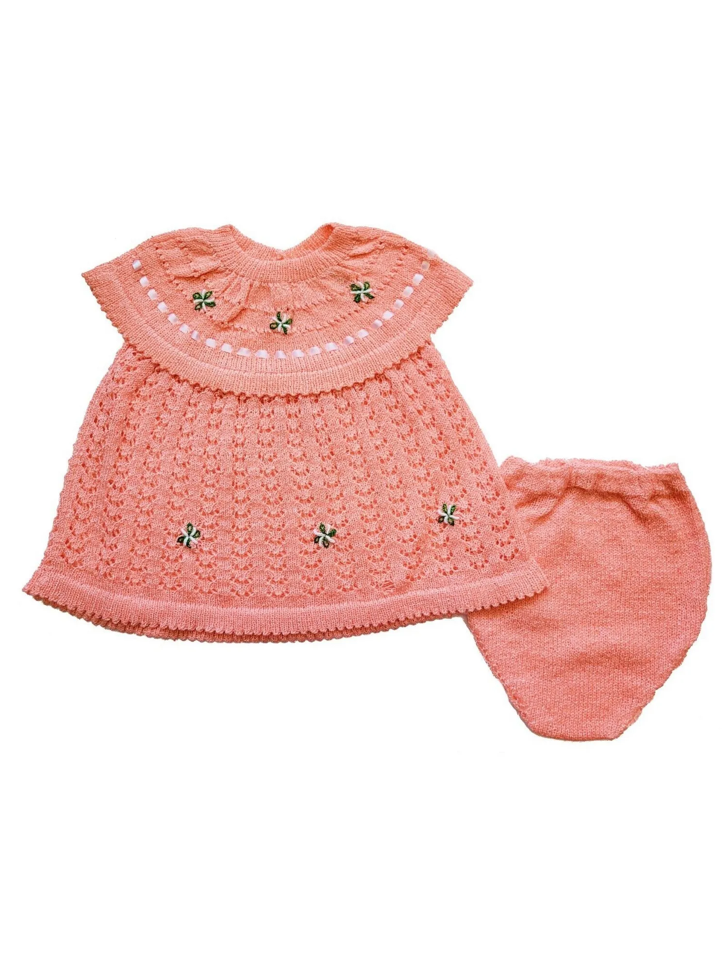 Baby Girls Multi Color Crochet Sweater Diaper Cover 2 Pc Set Newborn