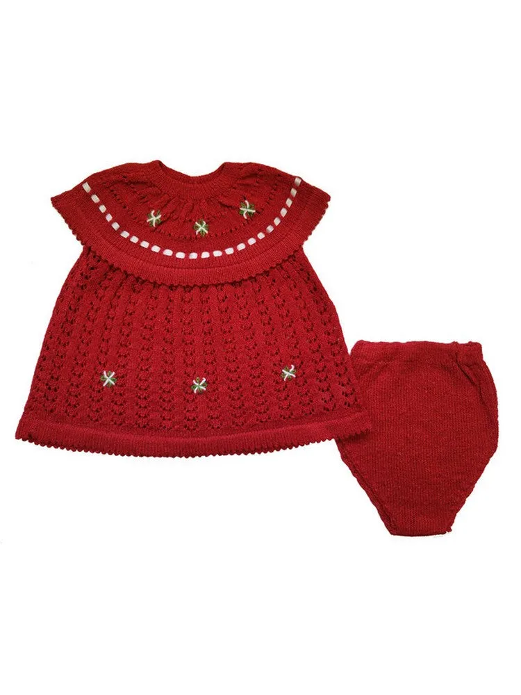 Baby Girls Multi Color Crochet Sweater Diaper Cover 2 Pc Set Newborn