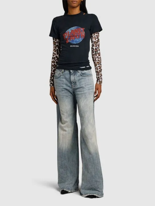 Balenciaga   Planet Earth double sleeve t-shirt 