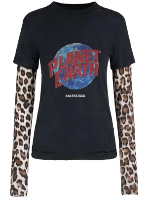 Balenciaga   Planet Earth double sleeve t-shirt 
