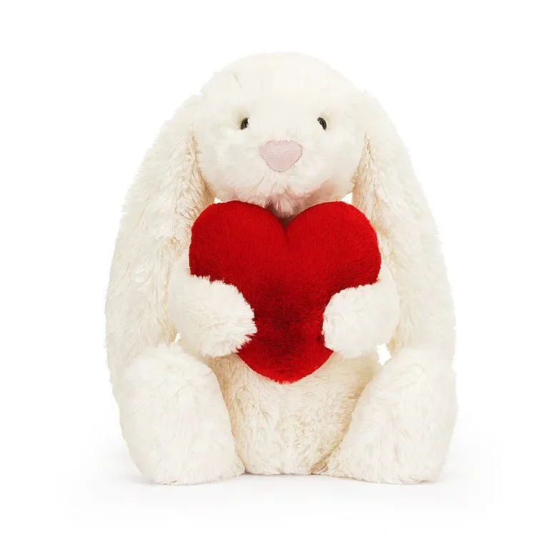 BASHFUL RED LOVE HEART BUNNY BY JELLYCAT