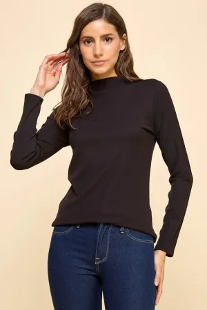 Black Ribbed Turtleneck