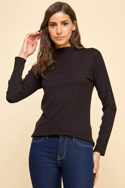 Black Ribbed Turtleneck