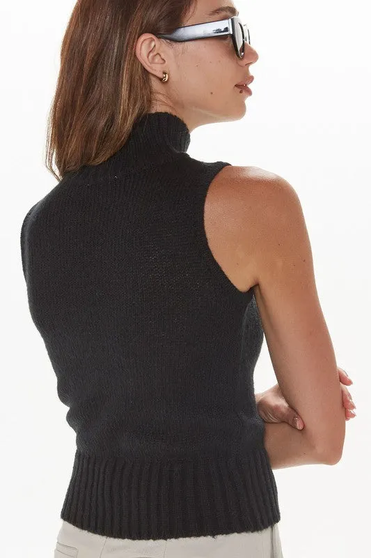 Black S/L Turtleneck Tank