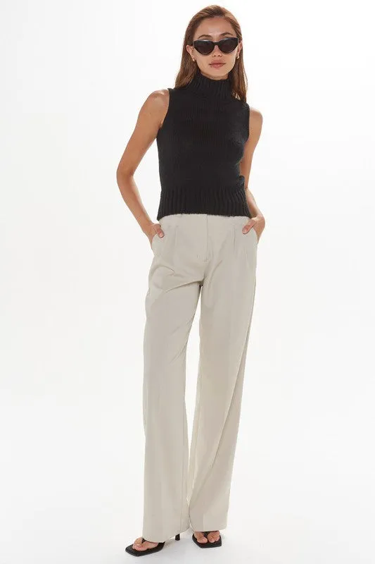 Black S/L Turtleneck Tank