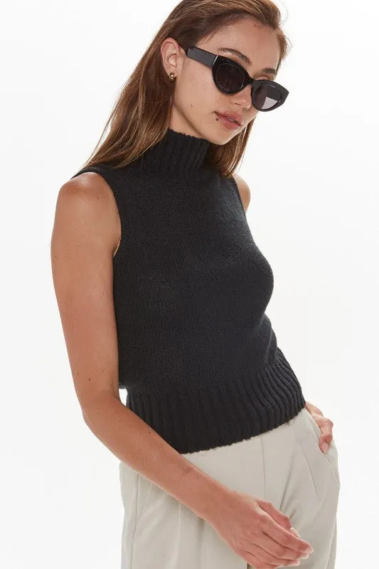 Black S/L Turtleneck Tank