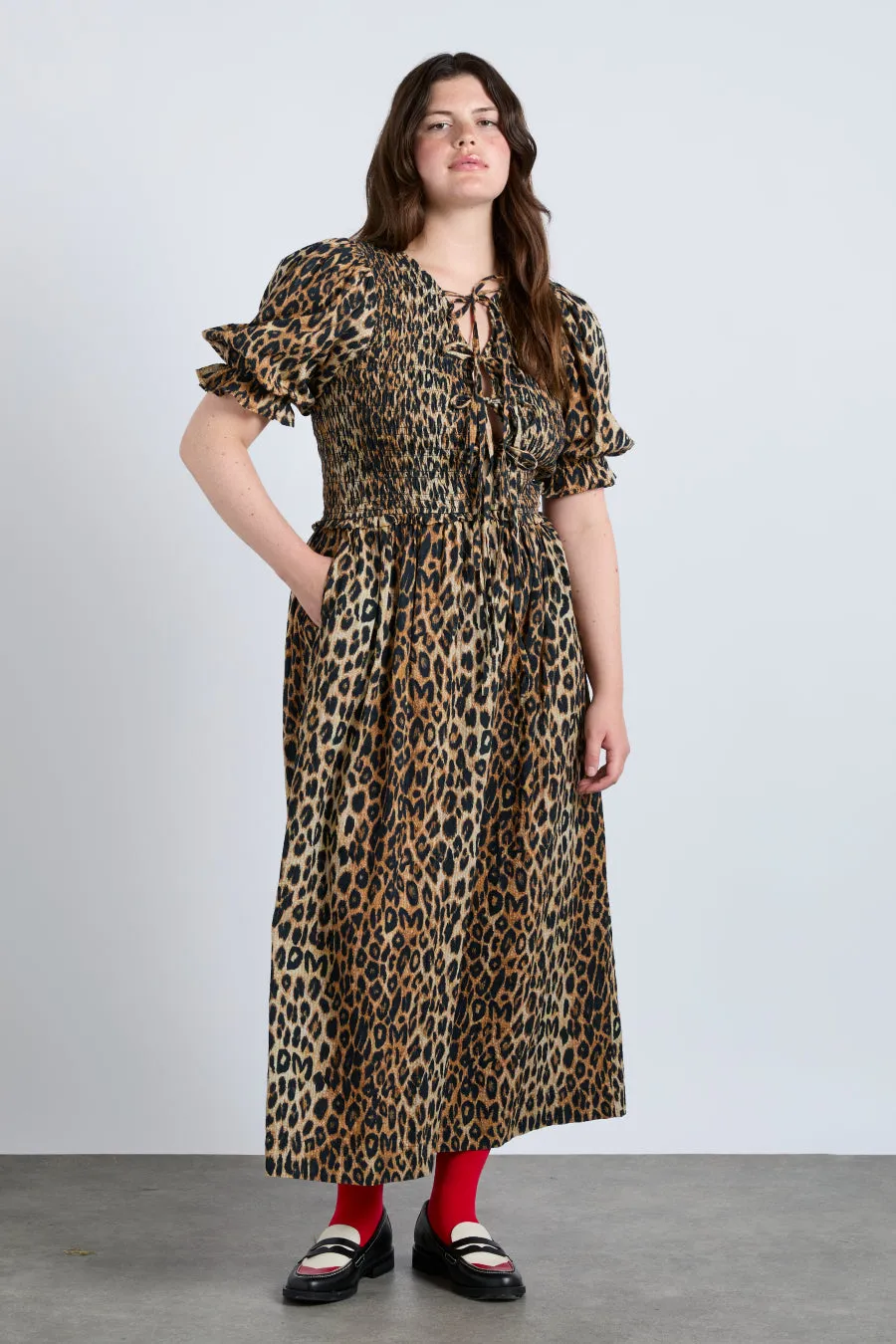 bluebelle midi dress - leopard