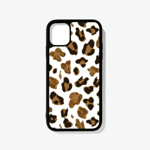 Brown Leopard Print Glass Case