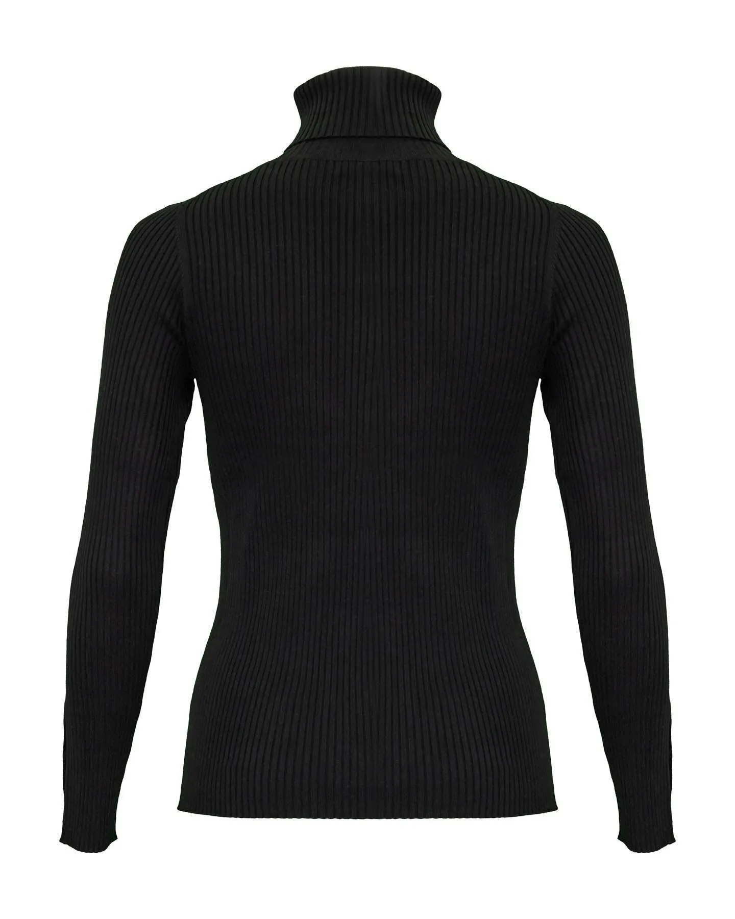 Cotton Blend Fitted Turtleneck