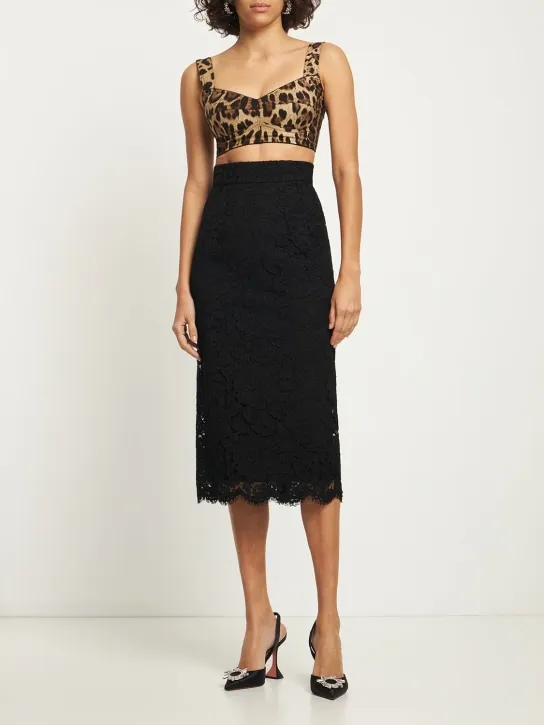 Dolce&amp;Gabbana   Leopard print charmeuse crop top 