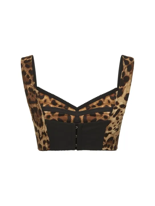 Dolce&amp;Gabbana   Leopard print charmeuse crop top 
