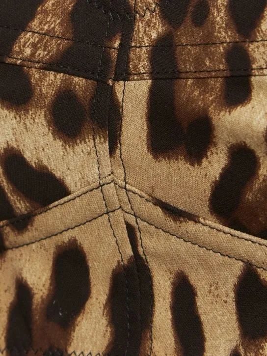 Dolce&amp;Gabbana   Leopard print charmeuse crop top 