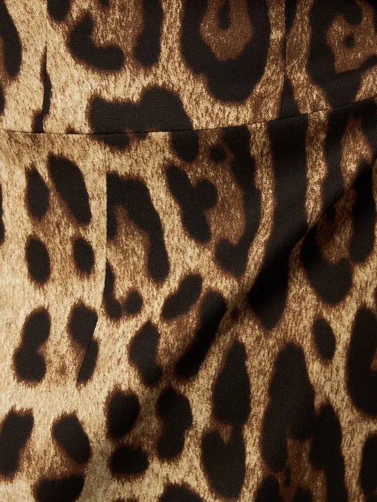 Dolce&amp;Gabbana   Leopard print charmeuse midi dress 