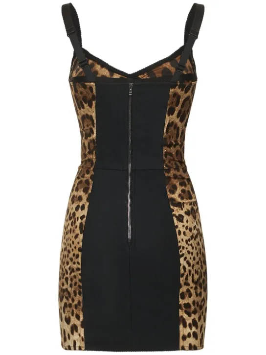 Dolce&amp;Gabbana   Leopard print satin mini dress 