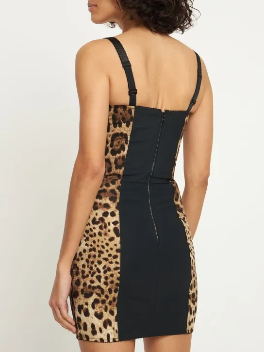 Dolce&amp;Gabbana   Leopard print satin mini dress 