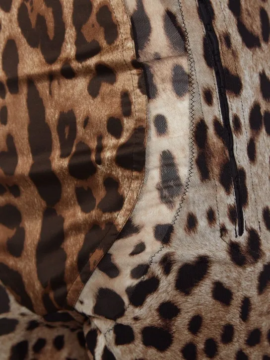 Dolce&amp;Gabbana   Leopard print stretch straight pants 
