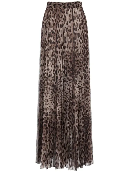 Dolce&amp;Gabbana   Leopard print wide chiffon pants 