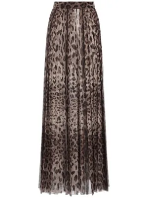Dolce&amp;Gabbana   Leopard print wide chiffon pants 