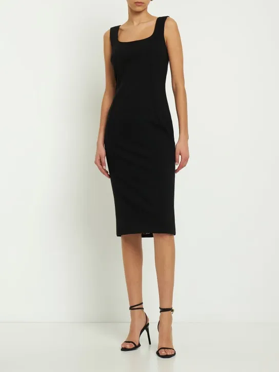 Dolce&amp;Gabbana   Stretch wool cady tubino midi dress 