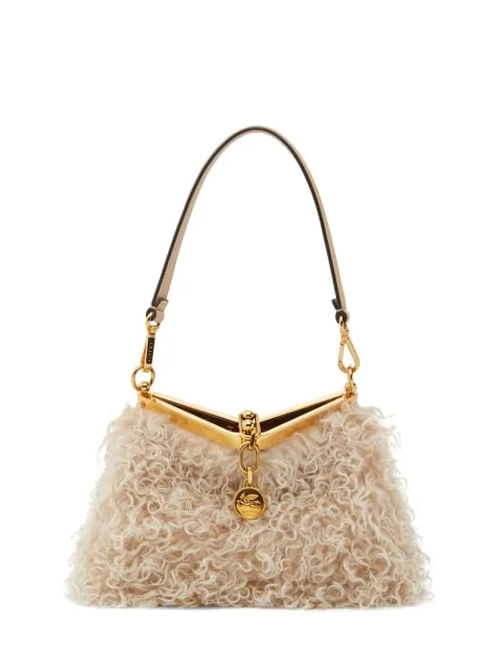 Etro   Small Vela faux fur shoulder bag 