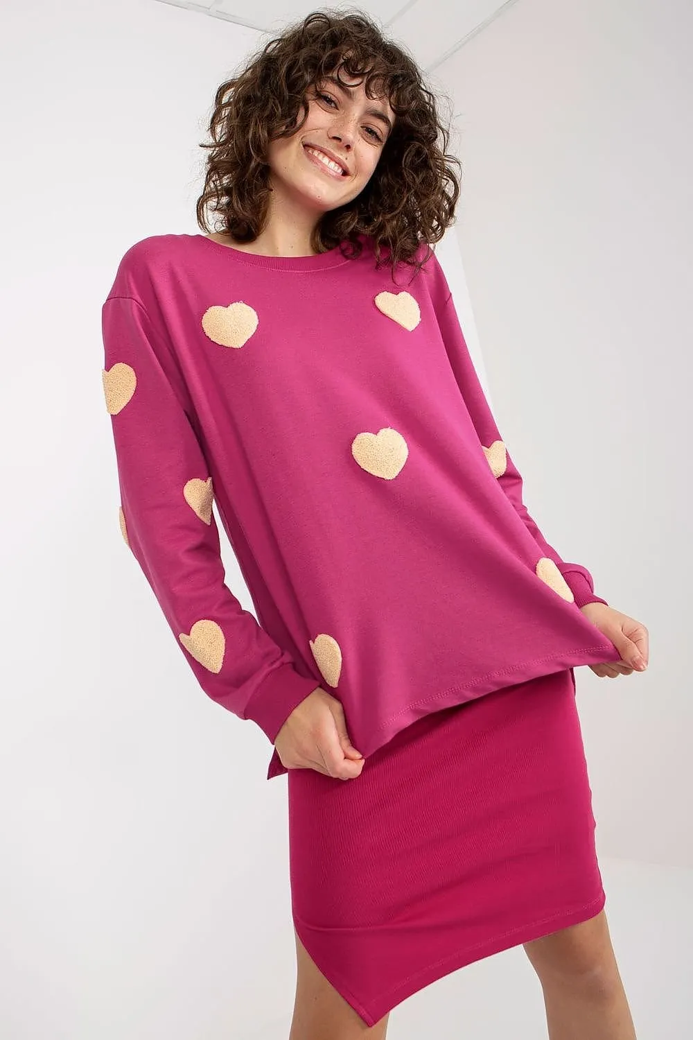 Fancy Ribbed Midi Dress and Heart Sweater Set