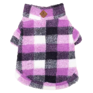 Fleece Pullover | Purple & Navy Plaid