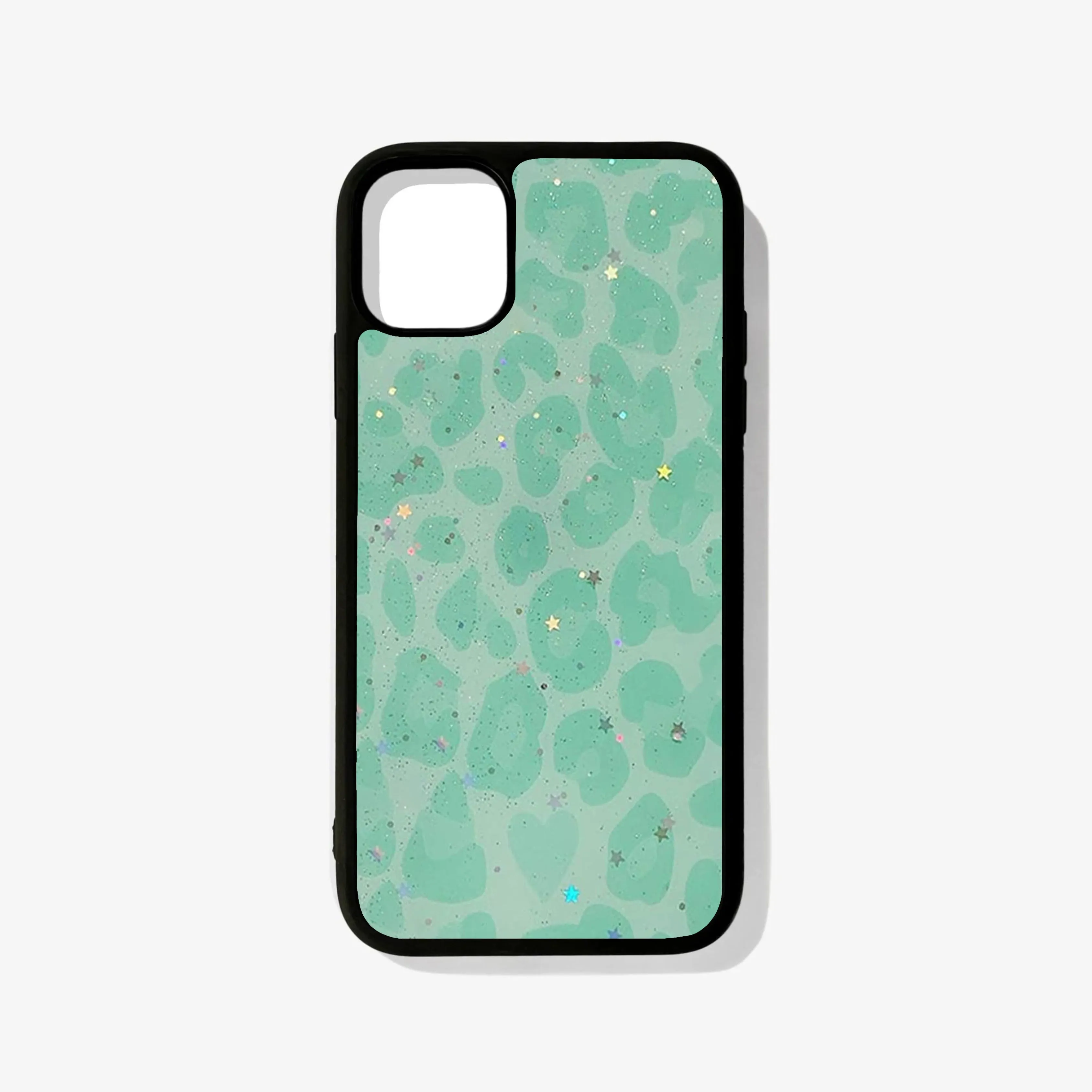 Green Leopard (with sparkle) Glass Case