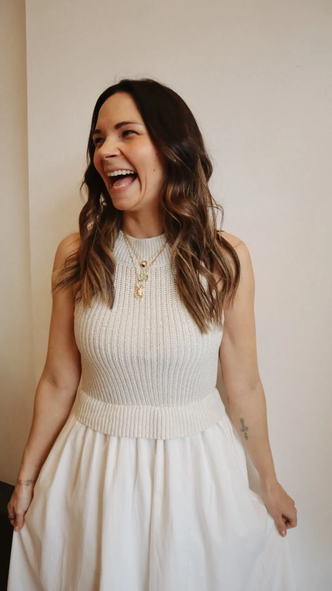 Halter Sweater Skirt Dress