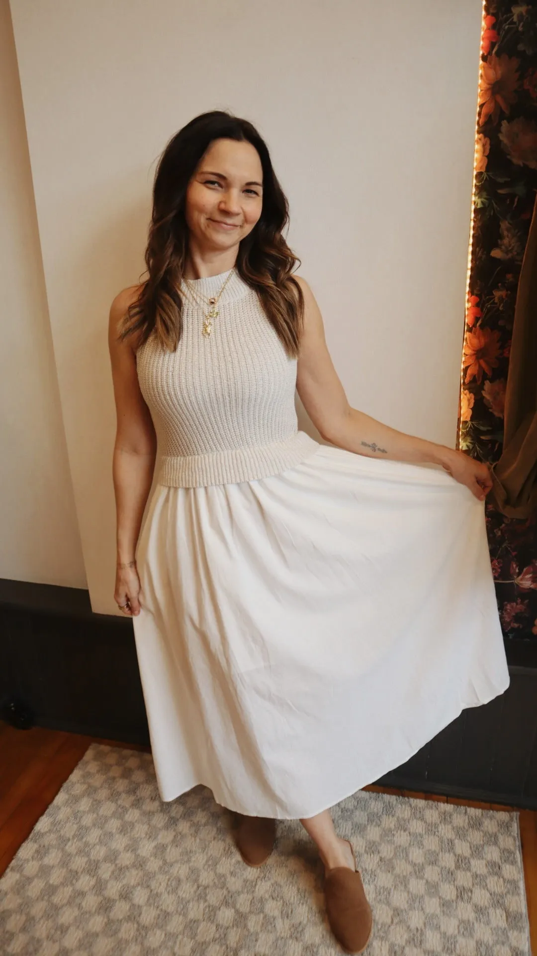 Halter Sweater Skirt Dress
