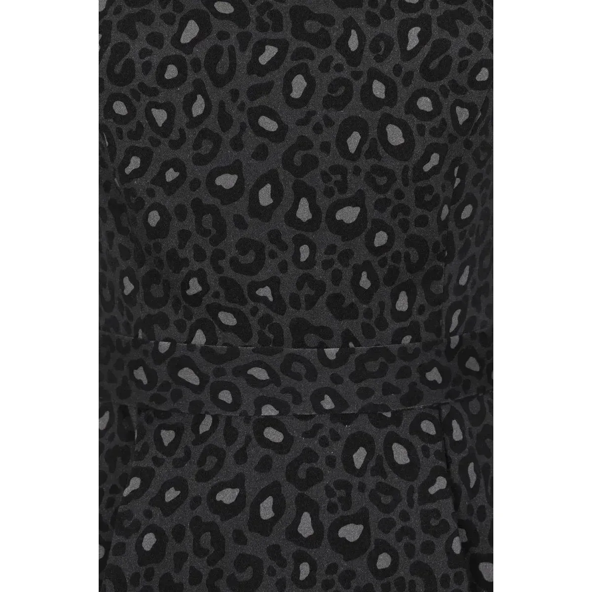Hepburn Dress - Black Leopard Print
