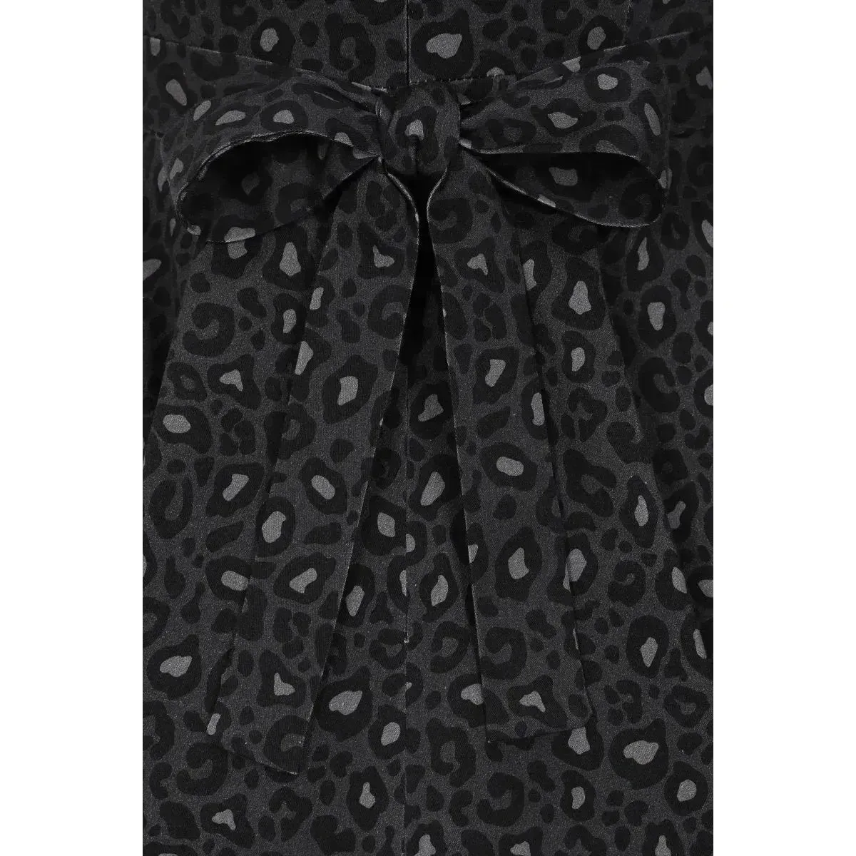 Hepburn Dress - Black Leopard Print