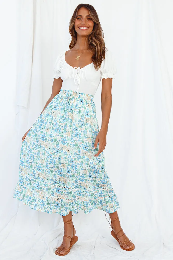 Hey There Vacay Maxi Skirt Green