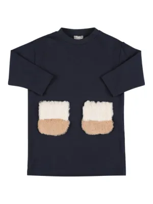 Il Gufo   Cotton sweat dress w/flower 