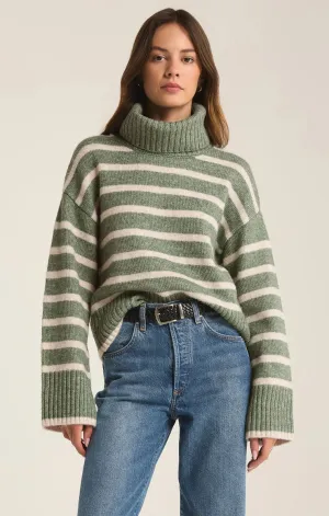 Josephine Stripe Sweater | Palm Green