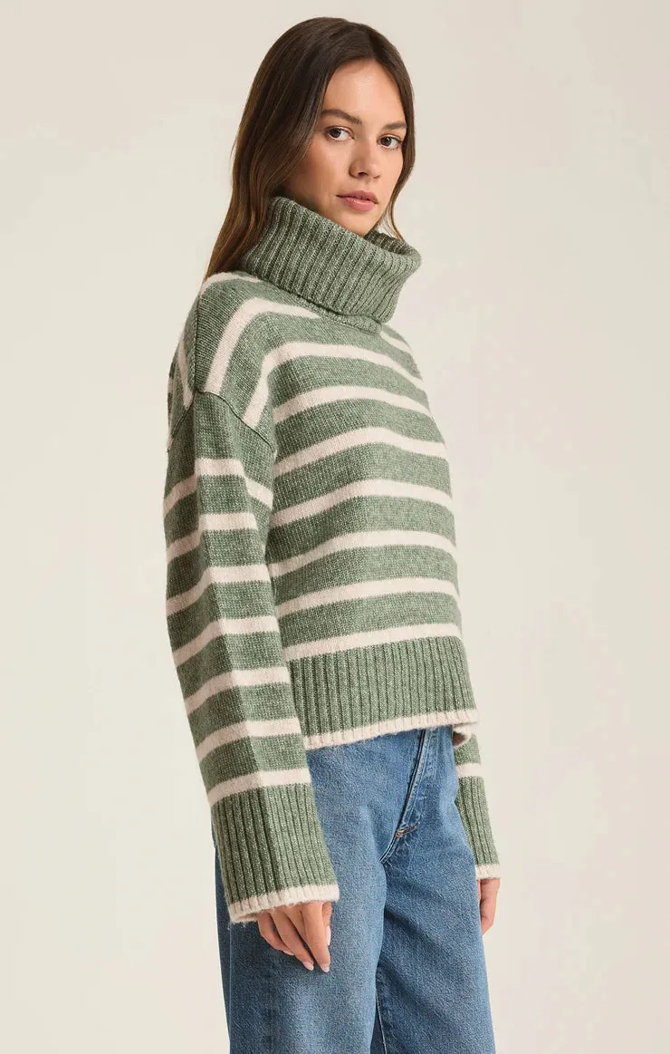 Josephine Stripe Sweater | Palm Green
