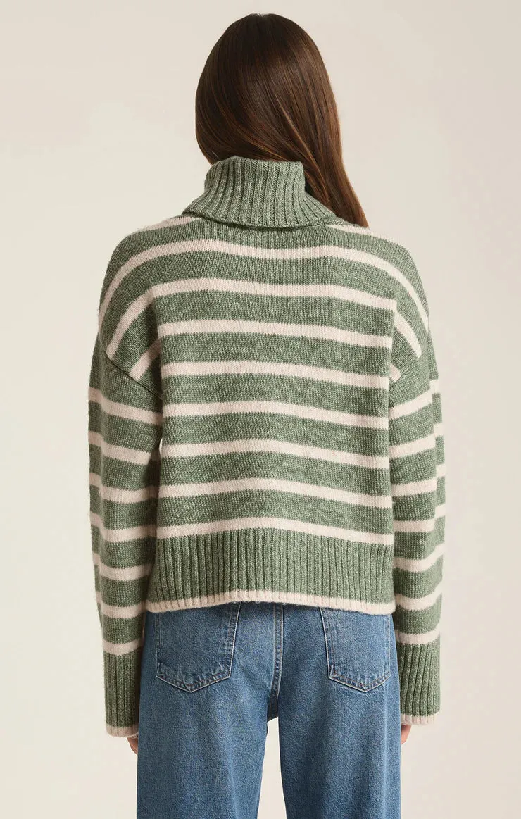 Josephine Stripe Sweater | Palm Green