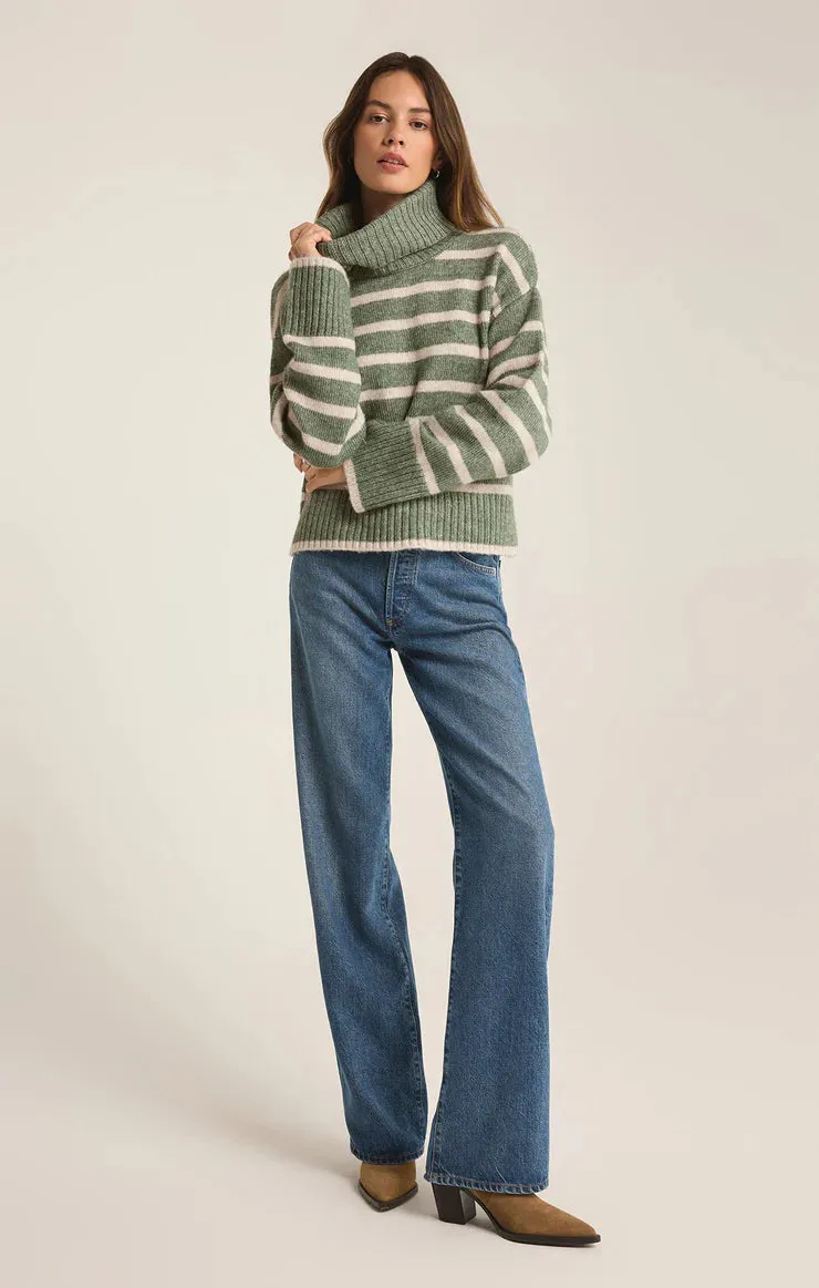 Josephine Stripe Sweater | Palm Green
