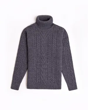 Käsmu men's braided high neck sweater