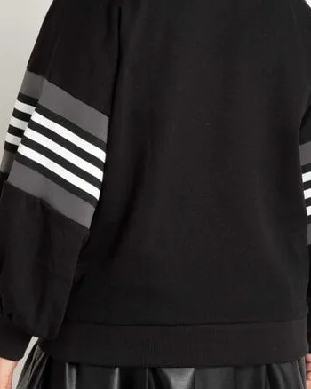 Lea Dramatic Puff Sleeve Sweatshirt | Totally Black