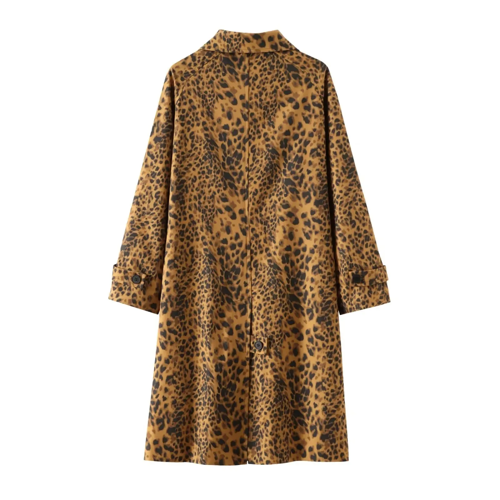 Leopard Print Long Coat Animal Pattern Winter Outwear