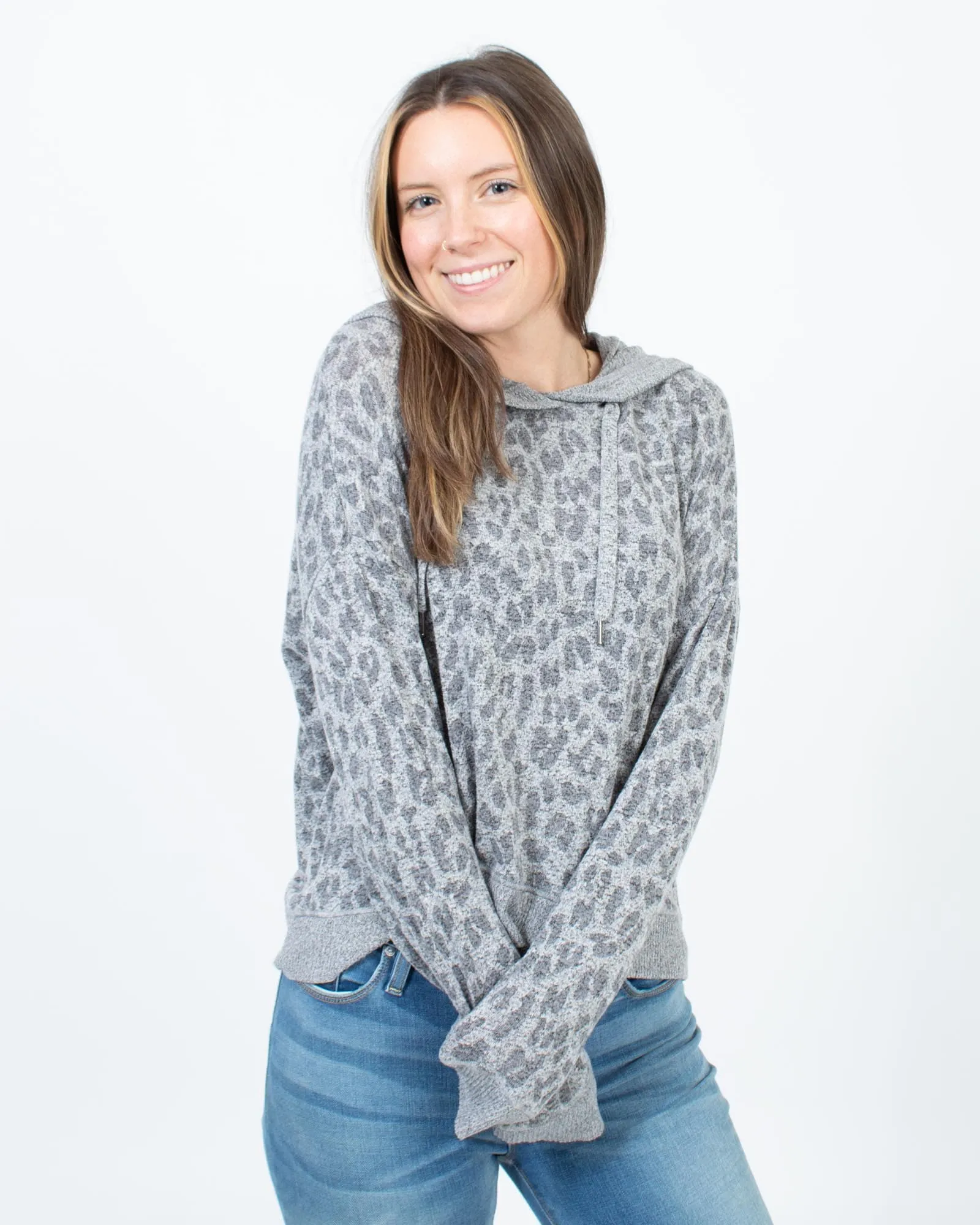 Leopard Print Pullover Hoodie Sweatshirt