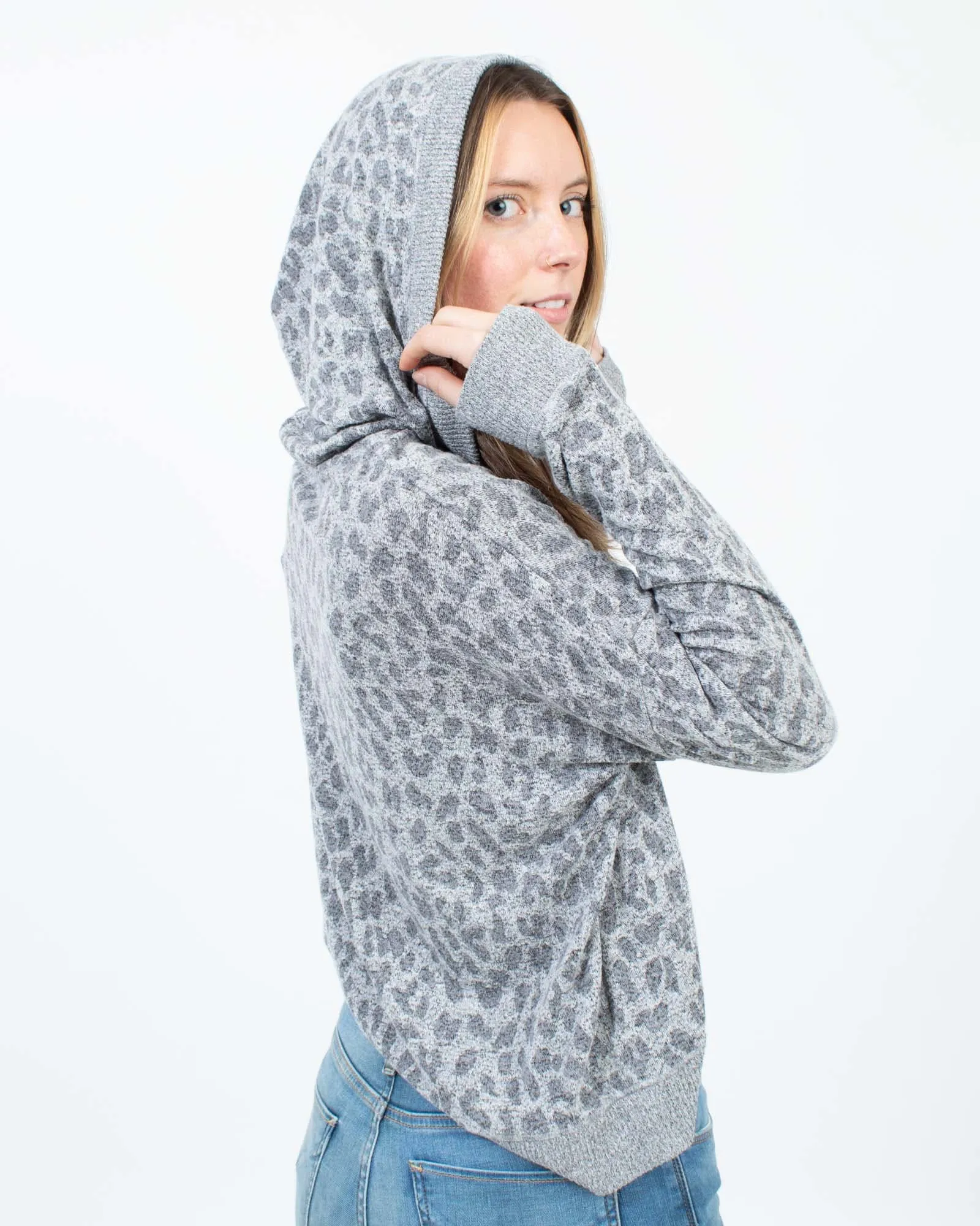 Leopard Print Pullover Hoodie Sweatshirt