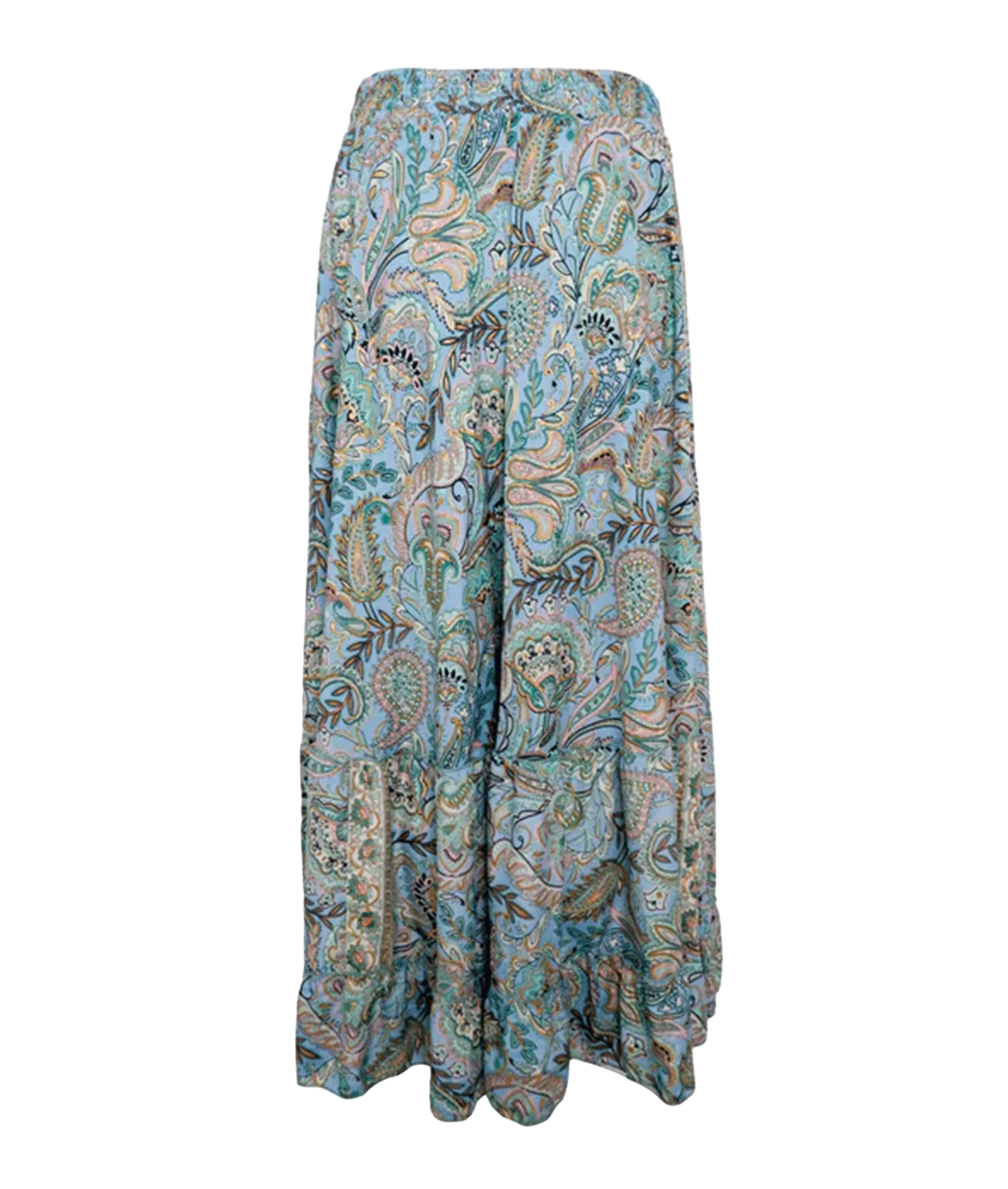 Luna Maxi Frill Skirt Blue Garden - Multi