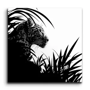 Majestic Leopard in Black & White Art